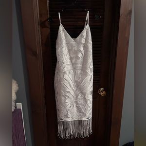 Second look White Fringe Dress
